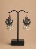 Charulata Peacock Pearl Beaded Hoop Earring