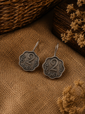 Charulata Antique Two Rupee Coin Hoop Earring