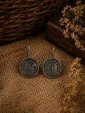 Charulata Antique One Rupee Coin Hoop Earring