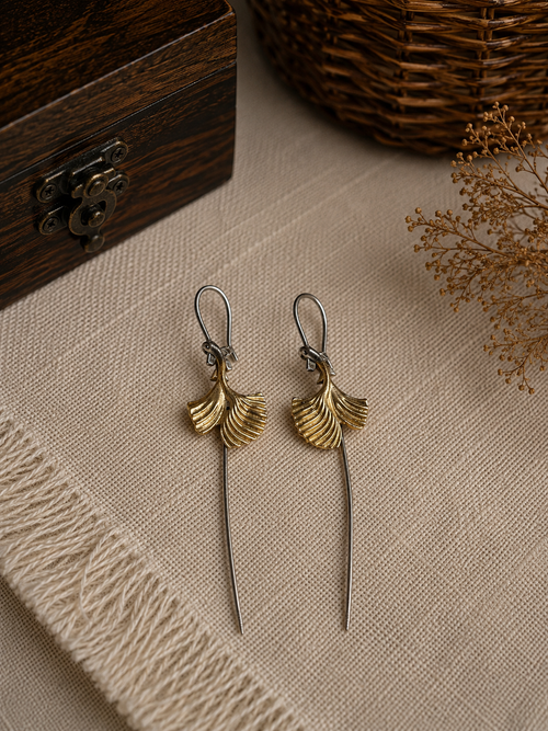 Charulata  Dual Tone Fish with Long Tails Bugadi Earrings