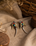 Charulata Dual Tone Golden Wing Bird Dangles Earrings