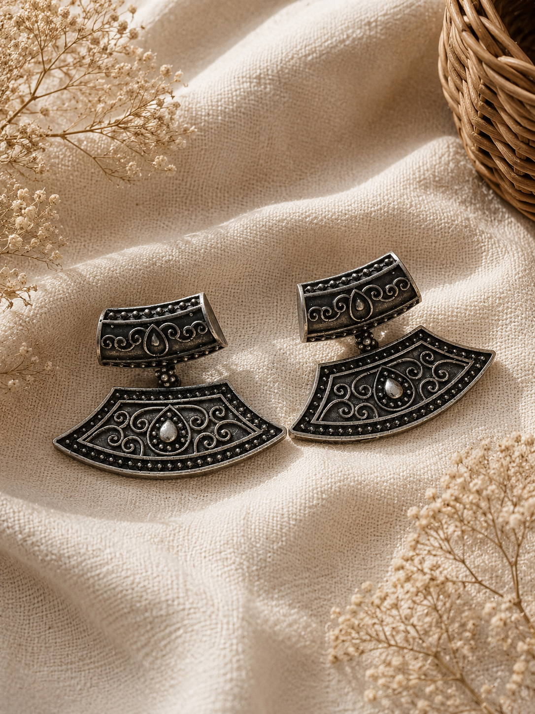 Charulata Two Layered Silver Stud